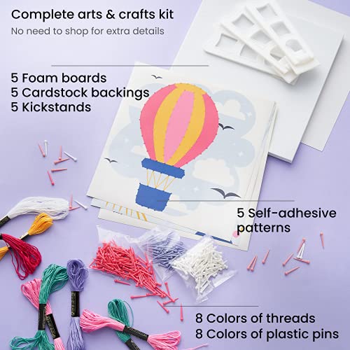 Arteza Kids String Art Kit, Set of 5 Assorted Designs, Plastic Pushpins, Art Supplies for Kids Craft Projects and Free Time Activities from Arteza