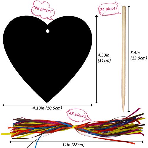 48 Pcs Valentine's Day Scratch Paper Art Rainbow Heart-shaped Scratch Craft Art with Wooden Styluses and Ribbons for Kids Decorative Arts and Crafts Valentine's Day Wedding from PARSUP