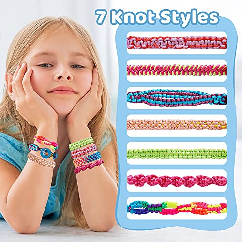 Friendship Bracelet Making Kit for Teen Girls - DIY Arts and Crafts Toys for Kids Age 7 8 9 10 11 12 Years Old, Best Birthday Christmas Gifts and String Bracelet Maker for Travel Activities Supplies by PREPOP