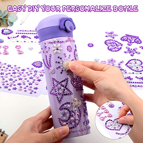 HULASO for 7 Year Old Girls Decorate Your Own Water Bottles with Tons of Rhinestone Glitter Gem Stickers - DIY Gifts Arts and Crafts, BPA Free Stainless Steel Vacuum Insulated Mug (17 OZ) by HULASO