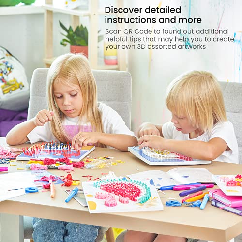 Arteza Kids String Art Kit, Set of 5 Assorted Designs, Plastic Pushpins, Art Supplies for Kids Craft Projects and Free Time Activities from Arteza