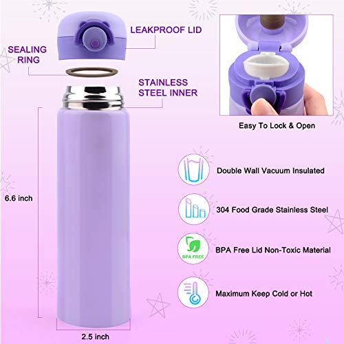 HULASO for 7 Year Old Girls Decorate Your Own Water Bottles with Tons of Rhinestone Glitter Gem Stickers - DIY Gifts Arts and Crafts, BPA Free Stainless Steel Vacuum Insulated Mug (17 OZ) by HULASO