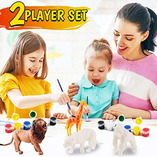 FUNZBO Kids Crafts and Arts Set Painting Kit - Animal Toys Art and Craft Supplies Party Favors for Boys Girls Age 4 5 6 7 Years Old Kid Creativity DIY Gift Easter Paint Your Own Forest Animals Set from FunzBo
