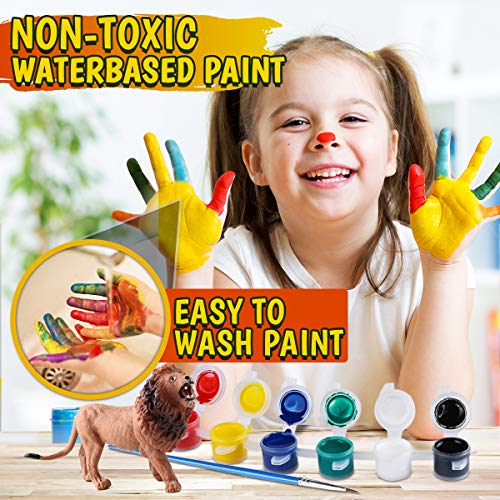FUNZBO Kids Crafts and Arts Set Painting Kit - Animal Toys Art and Craft Supplies Party Favors for Boys Girls Age 4 5 6 7 Years Old Kid Creativity DIY Gift Easter Paint Your Own Forest Animals Set from FunzBo