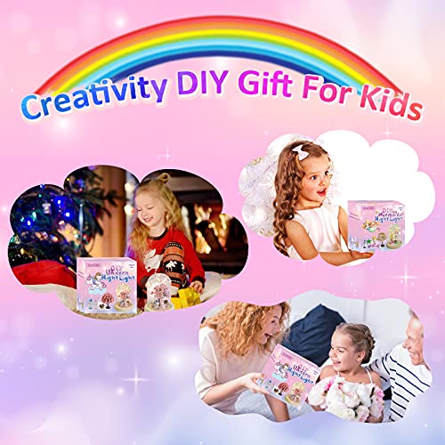 DIY Make Your Own Unicorn Night Light Girls Crafts-Unicorns Mermaid Girl Toy, DIY Craft Kit for Girls, Kids Arts Crafts Gifts for 5 6 7 8 Years Old Girls from Yike