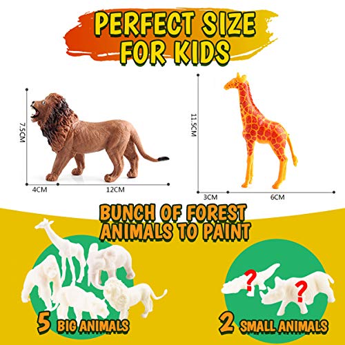 FUNZBO Kids Crafts and Arts Set Painting Kit - Animal Toys Art and Craft Supplies Party Favors for Boys Girls Age 4 5 6 7 Years Old Kid Creativity DIY Gift Easter Paint Your Own Forest Animals Set from FunzBo