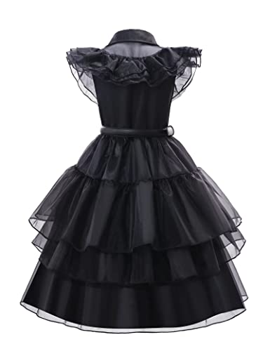Kidswant Wednesday Addams Dress Girls Halloween Costumes Wednesday Addams Costume Black Princess Dress For 5-12T from Kidswant