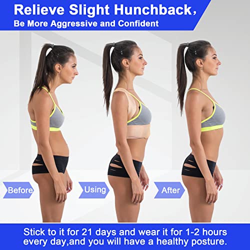 Women Back Braces Posture Corrector, Adjustable Upper Back Brace for Clavicle Support and Providing Pain Relief from Neck, Back Brace and Posture Corrector for Women and Men (Small/Medium 27"-37") by FORAUZON