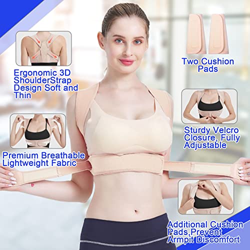 Women Back Braces Posture Corrector, Adjustable Upper Back Brace for Clavicle Support and Providing Pain Relief from Neck, Back Brace and Posture Corrector for Women and Men (Small/Medium 27"-37") by FORAUZON