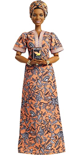 Barbie Inspiring Women Maya Angelou Doll (12-inch) Wearing Dress, with Doll Stand & Certificate of Authenticity, Gift for Kids & Collectors by Mattel