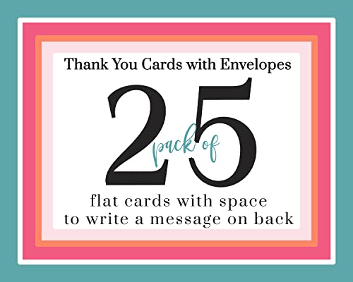 Blush Greenery Baby Shower Thank You Cards with Envelopes (25 Pack) Girls Rustic Graceful Flower Theme â Pink Gold - Babies Stationery Set by Paper Clever Party from Paper Clever Party