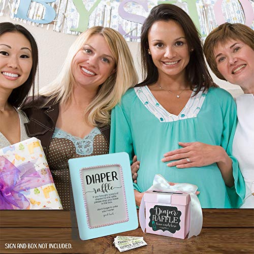 Diaper Raffle Tickets - Botanical - Set of 50 Double-Sided Raffle Cards - Blank Baby Shower Stationery - Fun and Colorful Baby Shower Supplies for Under $15! by Lone Star Art