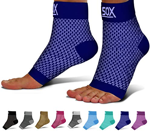 SB SOX Plantar Fasciitis Relief Socks (1 Pair) for Women & Men - Best Compression Sleeves for All Day Wear with Foot/Arch Pain Relief (Navy, Medium) from SB SOX