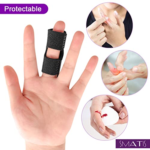 SMATIS Trigger Finger Splint, 2 Pieces Finger Brace for Arthritis Pain and Support with Aluminum Strip, Adjustable Finger Splints Fits Index Finger, Middle Finger, Ring Finger from SMATIS
