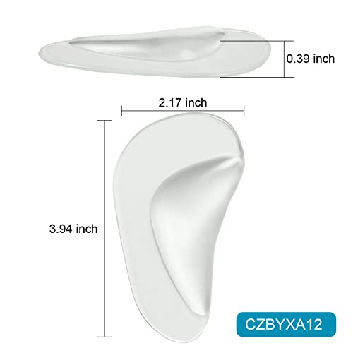 Self-Adhesive Gel Arch Pads for Relieve Pressure and feet Pain,Arch Pads for Women,Arch Support Shoe Insert,Arch Support Dress Shoes for Flat feet,Foot Pronation and Foot valgus-6 Pairs(Clear) by CZBYXA12