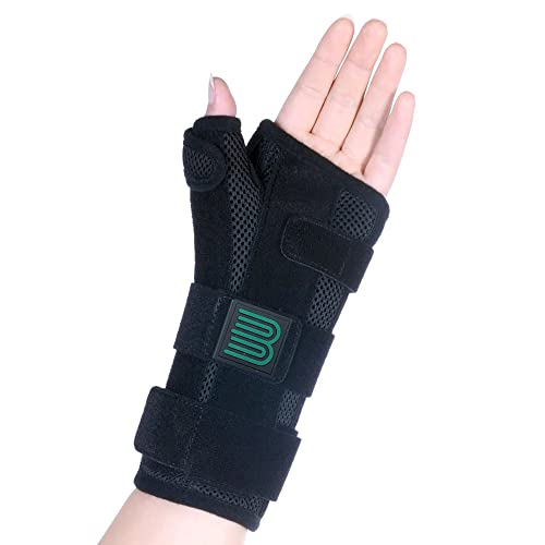 BounfendÂ® Wrist Brace With Thumb Spica Splint Stabilizer, Night Support for Arthritis Pain, Injury, Tendonitis, Sprain, Carpal Tunnel, Left Hand from BOUNFEND