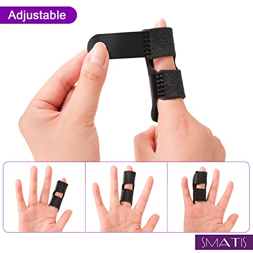 SMATIS Trigger Finger Splint, 2 Pieces Finger Brace for Arthritis Pain and Support with Aluminum Strip, Adjustable Finger Splints Fits Index Finger, Middle Finger, Ring Finger from SMATIS