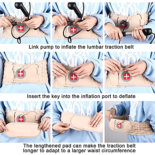 Decompression Back Belt, for Lower Back Pain Relief Lumbar Decompression Belt, Men and Women Lumbar Traction Device (29-49 inch Waists) by Kabandn