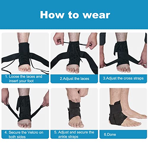 Anti-Foot Drop Ankle Brace - Adjustable Support Ankle Foot Brace with Strap for Running, Hiking, Basketball and Sprain Injury Recovery (Medium) by MECBOT