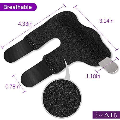 SMATIS Trigger Finger Splint, 2 Pieces Finger Brace for Arthritis Pain and Support with Aluminum Strip, Adjustable Finger Splints Fits Index Finger, Middle Finger, Ring Finger from SMATIS