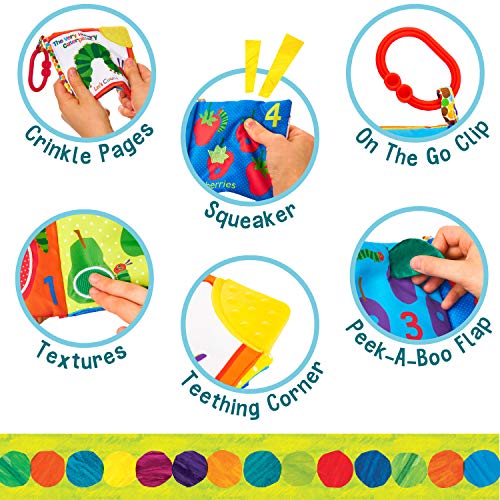 Let's Count Soft Book - World of Eric Carle The Very Hungry Caterpillar Baby Teething Crinkle Book from Kids Preferred