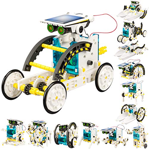 STEM 13-in-1 Solar Power Robots Creation Toy, Educational Experiment DIY Robotics Kit, Science Toy Solar Powered Building Robotic Set Age 8-12 for Boys Girls Kids Teens to Build by Bottleboom