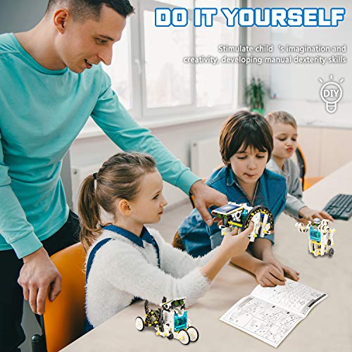 STEM 13-in-1 Solar Power Robots Creation Toy, Educational Experiment DIY Robotics Kit, Science Toy Solar Powered Building Robotic Set Age 8-12 for Boys Girls Kids Teens to Build by Bottleboom
