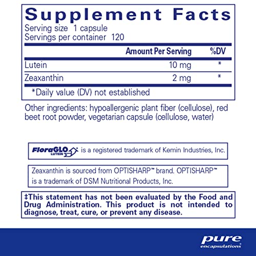 Pure Encapsulations Lutein/Zeaxanthin | Supplement to Support Overall Vision Function and The Macula* | 120 Capsules by Pure Encapsulations