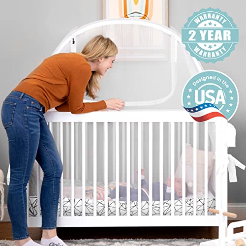 Baby Crib Tent by Pro Baby Safety | Infant Mosquito Netting Made from Fine See Through Mesh - Crib Net to Keep Baby from Climbing Out of The Crib, | Pop-Up Tent Canopy Cover Fits Most Standard Cribs from Pro Baby Safety