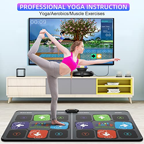 Dance Mat Games for TV - HDMI Wireless Musical Electronic Dance Mats with HD Camera, FWFX Double User Exercise Fitness Non-Slip Dance Step Pad Dancing Mat for Kids & Adults, Gift for Boys & Girls from Shenzhen DongShengXuRi Electronic Technology Co., Ltd.