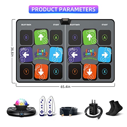 Dance Mat Games for TV - HDMI Wireless Musical Electronic Dance Mats with HD Camera, FWFX Double User Exercise Fitness Non-Slip Dance Step Pad Dancing Mat for Kids & Adults, Gift for Boys & Girls from Shenzhen DongShengXuRi Electronic Technology Co., Ltd.