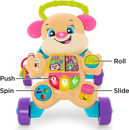 Fisher-Price Laugh & Learn Smart Stages Learn with Sis Walker, Musical Walking Toy for Babies and Toddlers Ages 6 to 36 Months from Fisher-Price