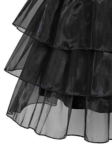 Wednesday Addams Dress Up Costume for Girls Birthday Halloween Cosplay Party with Wig Socks Belts 8-9 Years (140cm) by Bosvin