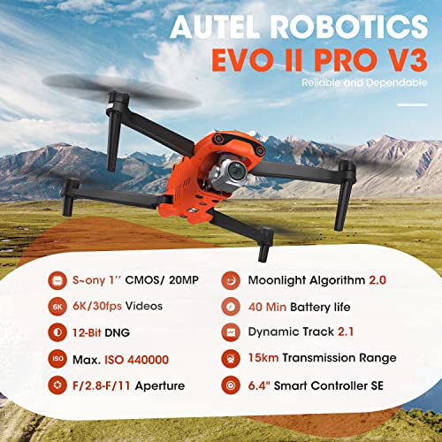 Autel Robotics EVO 2 Pro Drone 6K HDR Video Rugged Bundle, Version 2, No Geo-Fencing (2022 Newest Fly More Combo) by Autel