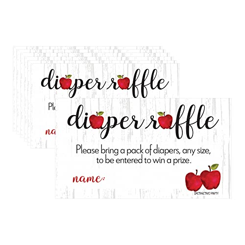 Apple Farmhouse Baby Shower Diaper Raffle - Invitation Inserts - 50 Cards by DISTINCTIVS