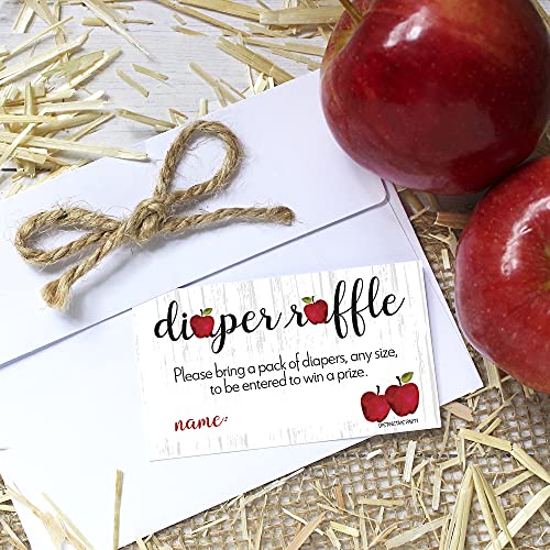 Apple Farmhouse Baby Shower Diaper Raffle - Invitation Inserts - 50 Cards by DISTINCTIVS