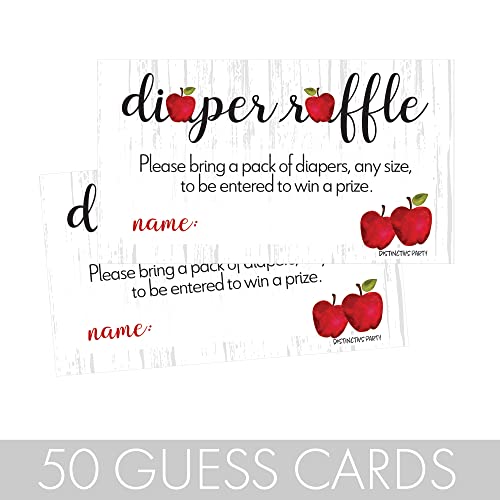 Apple Farmhouse Baby Shower Diaper Raffle - Invitation Inserts - 50 Cards by DISTINCTIVS