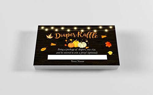 Pumpkin Fall Baby Shower Diaper Raffle Card, Diaper Raffle Ticket, 50 Count by Your Main Event Prints