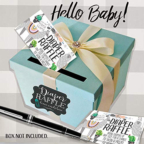 Mama Llama Diaper Raffle Tickets - Set of 50 Double-Sided Raffle Cards - Blank Baby Shower Stationery - Fun and Colorful Baby Shower Supplies for Under $15! by Lone Star Art