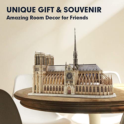 CubicFun 3D Puzzle for Adults Moveable Notre Dame de Paris Church Model Kits Large Challenge French Cathedral Brain Teaser Architecture Building Puzzles, 293 Pieces by CubicFun