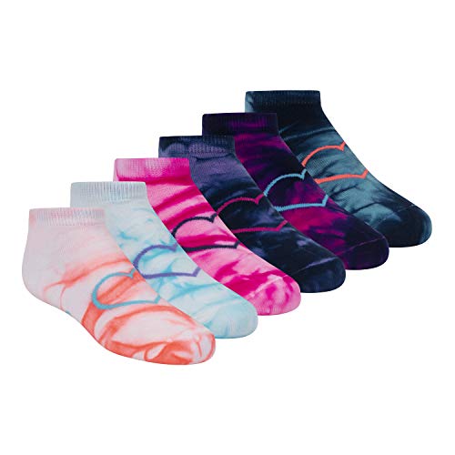 Skechers Girls' Big 6 Pack Low Cut Socks, Multi, 7-8.5 by SKECHERS