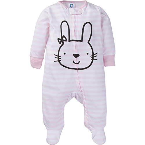 Gerber Baby Girls' 4 Pack Sleep 'N Play Footie, Bunny Smiley, 3-6 Months from GERLO