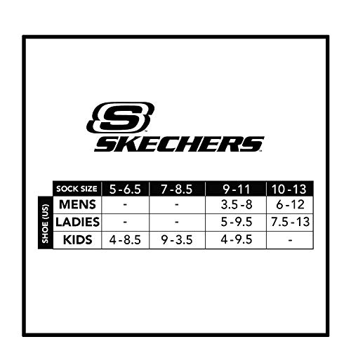 Skechers Girls' Big 6 Pack Low Cut Socks, Multi, 7-8.5 by SKECHERS