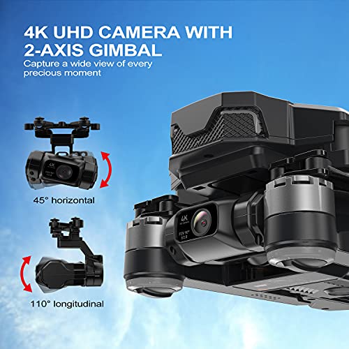 aovo Drone with 4K Camera for Adults,2-Axis Gimbal Quadcopter with EIS Anti-Shake,Beginner Drone with 2 Batteries 56Mins Flight Time,5G FPV Video Brushless Motor,GPS Auto Return Home,Follow Me Mode by aovo