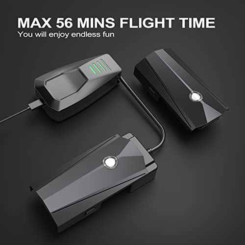 aovo Drone with 4K Camera for Adults,2-Axis Gimbal Quadcopter with EIS Anti-Shake,Beginner Drone with 2 Batteries 56Mins Flight Time,5G FPV Video Brushless Motor,GPS Auto Return Home,Follow Me Mode by aovo