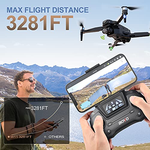 aovo Drone with 4K Camera for Adults,2-Axis Gimbal Quadcopter with EIS Anti-Shake,Beginner Drone with 2 Batteries 56Mins Flight Time,5G FPV Video Brushless Motor,GPS Auto Return Home,Follow Me Mode by aovo