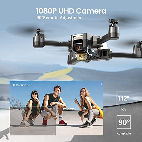 Holy Stone HS440 Foldable FPV Drone with 1080P WiFi Camera for Adults and Kids; Voice and Gesture Control RC Quadcopter with 2 Batteries for 40 Min flight, Auto Hover, Gravity Sensor, Carrying Case by Holy Stone