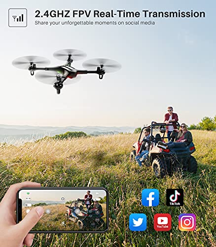 SYMA X600W Foldable Drone with 1080P HD FPV Camera for Adults, RC Quadcopter for Kids Beginners, with Headless Mode, Altitude Hold, 3D Flip, Custom Route and One Key Start from SYMA