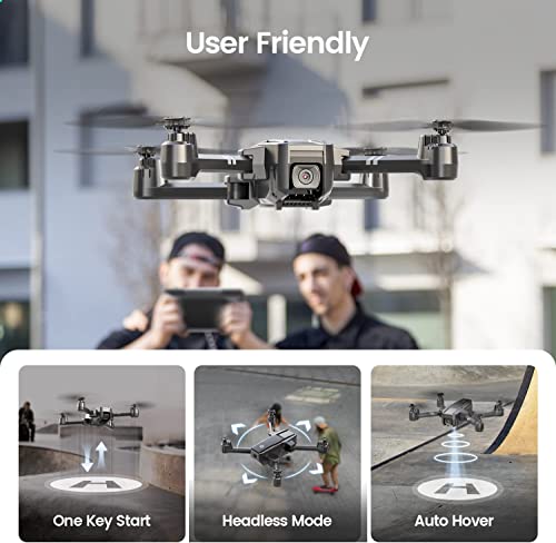 Holy Stone HS440 Foldable FPV Drone with 1080P WiFi Camera for Adults and Kids; Voice and Gesture Control RC Quadcopter with 2 Batteries for 40 Min flight, Auto Hover, Gravity Sensor, Carrying Case by Holy Stone