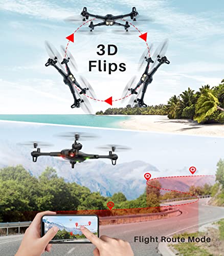 SYMA X600W Foldable Drone with 1080P HD FPV Camera for Adults, RC Quadcopter for Kids Beginners, with Headless Mode, Altitude Hold, 3D Flip, Custom Route and One Key Start from SYMA
